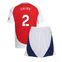 Maglie da calcio Arsenal William Saliba #2 Prima Maglia Bambino 2024-25 Manica Corta (+ Pantaloni corti)